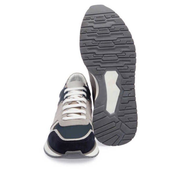 Lacivert Hakiki Süet Deri Erkek Sneaker - E24I1AY56735-D44 - 5
