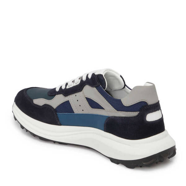 Lacivert Hakiki Süet Deri Erkek Sneaker - E24I1AY56736-D44 - 3