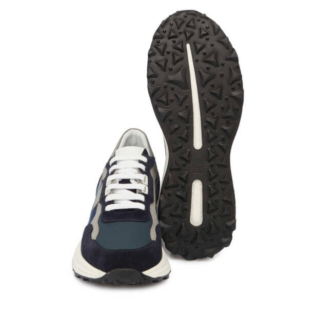 Lacivert Hakiki Süet Deri Erkek Sneaker - E24I1AY56736-D44 - 4