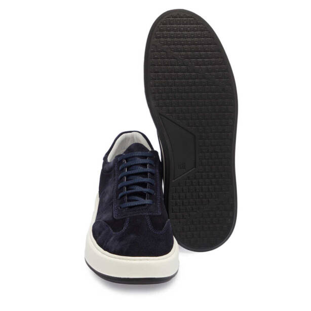 Lacivert Süet Deri Erkek Sneaker - E24I1AY56805-D44 - 4