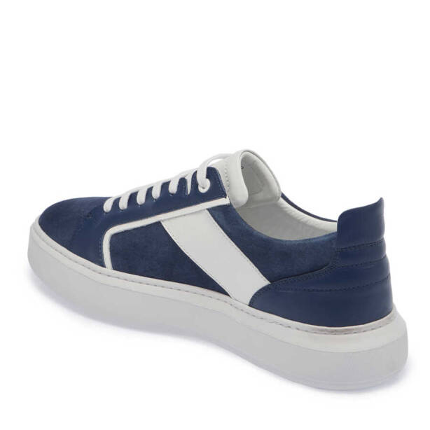 Lacivert Süet Deri Erkek Sneaker - E24I1AY56817-D44 - 3