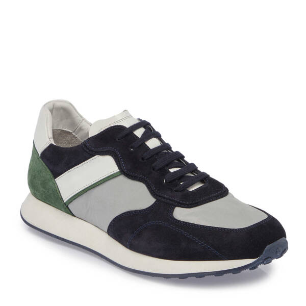 Lacivert Süet Deri Erkek Sneaker - E24I1AY56849-D44 - 1