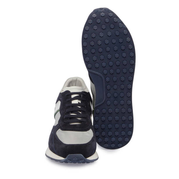 Lacivert Süet Deri Erkek Sneaker - E24I1AY56849-D44 - 4