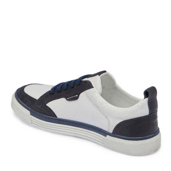 Lacivert Hakiki Süet Deri Erkek Sneaker - E24I1AY56853-D44 - 3