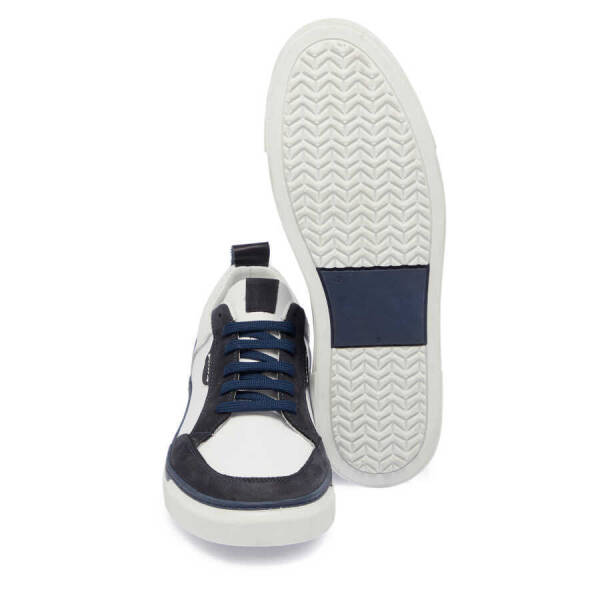 Lacivert Hakiki Süet Deri Erkek Sneaker - E24I1AY56853-D44 - 4