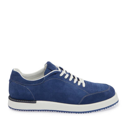 Lacivert Süet Deri Erkek Sneaker - E24I1AY56857-D44 - 3