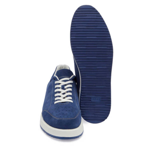 Lacivert Süet Deri Erkek Sneaker - E24I1AY56857-D44 - 4