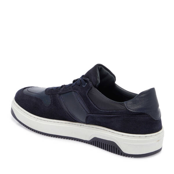 Lacivert Hakiki Süet Deri Erkek Sneaker - E24I1AY56901-W32 - 3