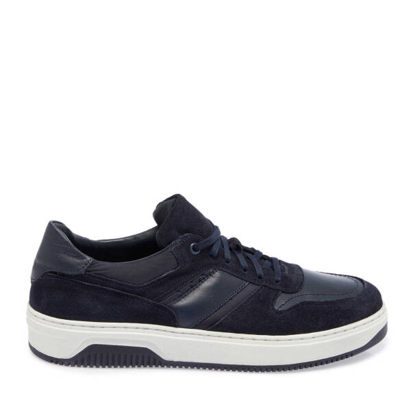 Lacivert Hakiki Süet Deri Erkek Sneaker - E24I1AY56901-W32 - 1