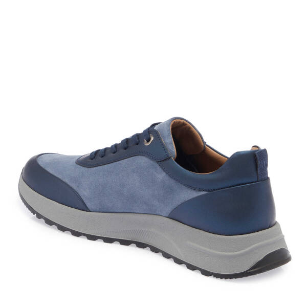 Lacivert Hakiki Süet Deri Erkek Sneaker - E24I1AY56914-F51 - 3