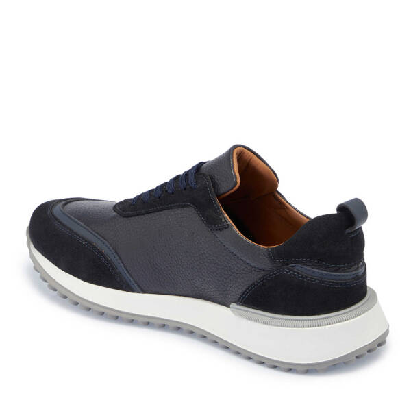 Lacivert Hakiki Süet Deri Erkek Sneaker - E24S1AY56959-W32 - 3