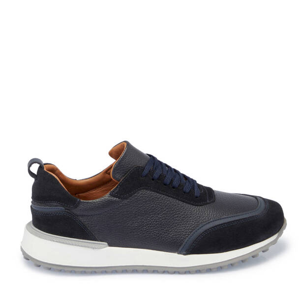 Lacivert Hakiki Süet Deri Erkek Sneaker - E24S1AY56959-W32 