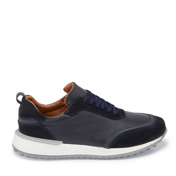 Lacivert Hakiki Süet Deri Erkek Sneaker - E24S1AY56959-W32 - 1