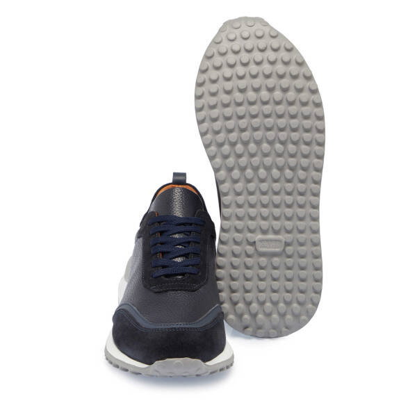 Lacivert Hakiki Süet Deri Erkek Sneaker - E24S1AY56959-W32 - 4