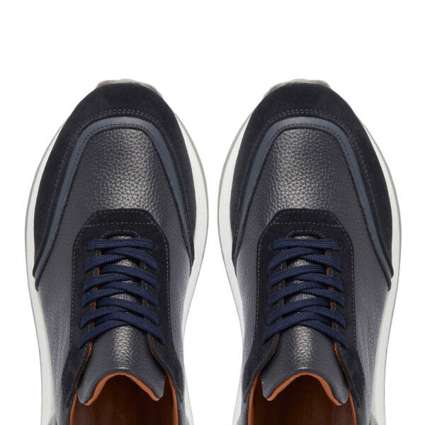 Lacivert Hakiki Süet Deri Erkek Sneaker - E24S1AY56959-W32 - 5