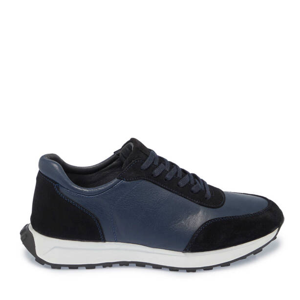 Lacivert Hakiki Süet Deri Erkek Sneaker - E24S1AY57022-W32 - 1