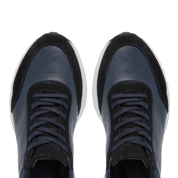 Lacivert Hakiki Süet Deri Erkek Sneaker - E24S1AY57022-W32 - 5