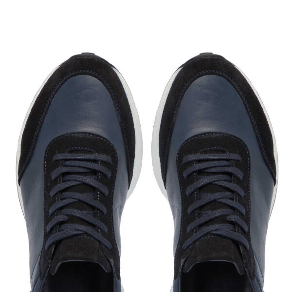 Lacivert Hakiki Süet Deri Erkek Sneaker - E24S1AY57022-W32 - 5