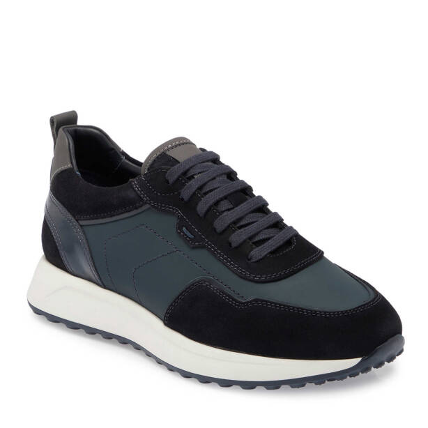 Lacivert Hakiki Süet Deri Erkek Sneaker - E24S1AY57068-W32 - 2
