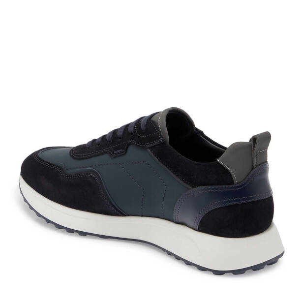 Lacivert Hakiki Süet Deri Erkek Sneaker - E24S1AY57068-W32 - 3