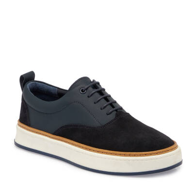 Lacivert Süet Deri Erkek Sneaker - E24S1AY57070-D44 