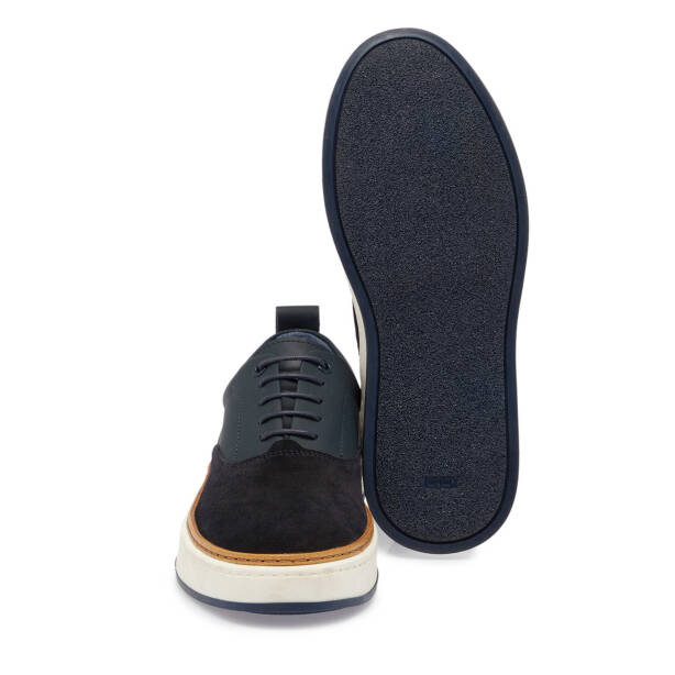 Lacivert Süet Deri Erkek Sneaker - E24S1AY57070-D44 - 4