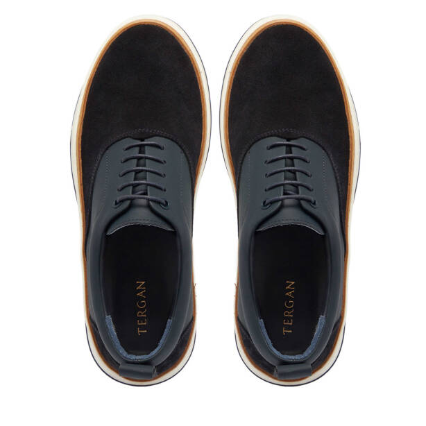 Lacivert Süet Deri Erkek Sneaker - E24S1AY57070-D44 - 5