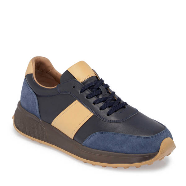 Lacivert Hakiki Süet Deri Erkek Sneaker - E24S1AY57082-W32 - 2