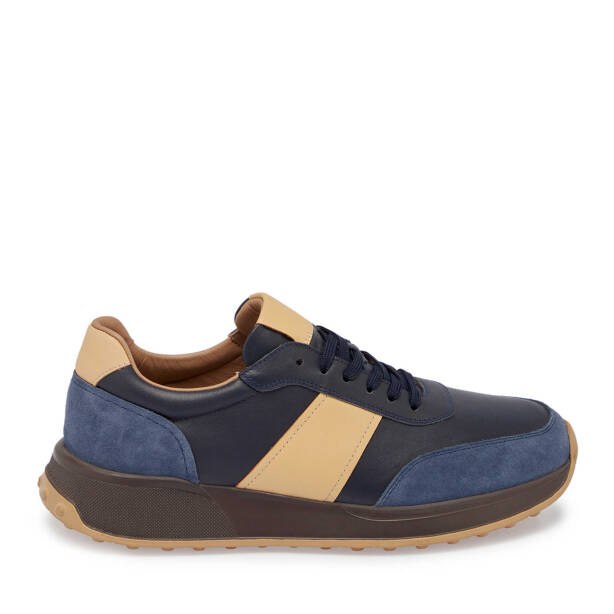 Lacivert Hakiki Süet Deri Erkek Sneaker - E24S1AY57082-W32 