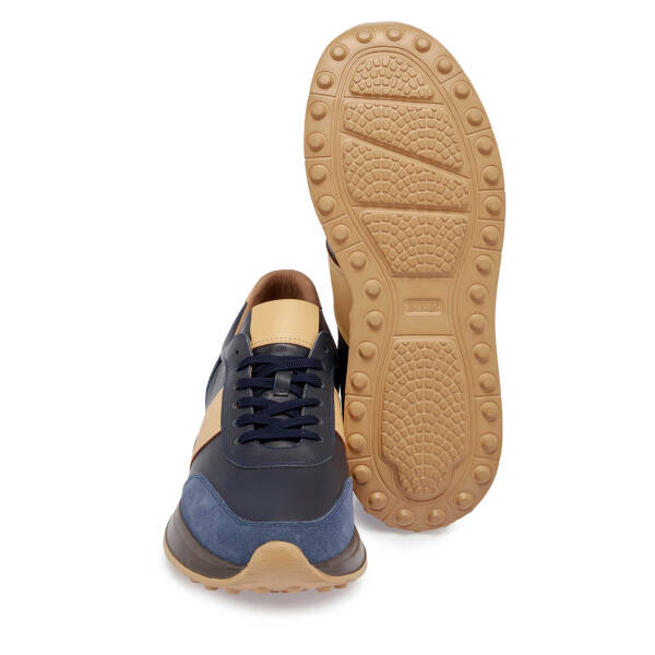 Lacivert Hakiki Süet Deri Erkek Sneaker - E24S1AY57082-W32 - 4