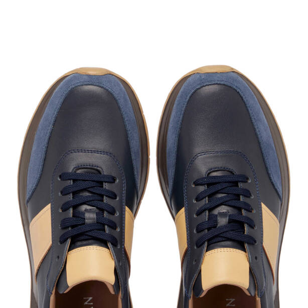 Lacivert Hakiki Süet Deri Erkek Sneaker - E24S1AY57082-W32 - 5