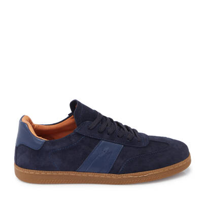 Lacivert Süet Deri Erkek Sneaker - E25I1AY57273-D44 - 3