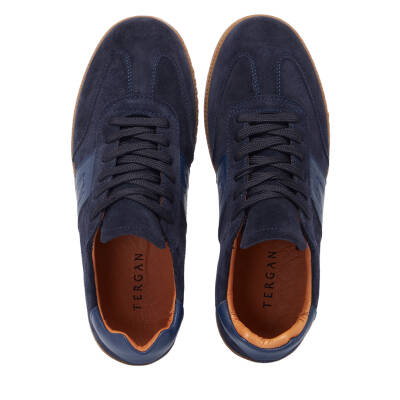 Lacivert Süet Deri Erkek Sneaker - E25I1AY57273-D44 - 5