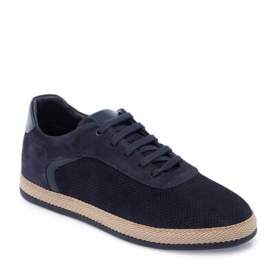 Lacivert Süet Deri Erkek Sneaker - E25I1AY57329-D44 