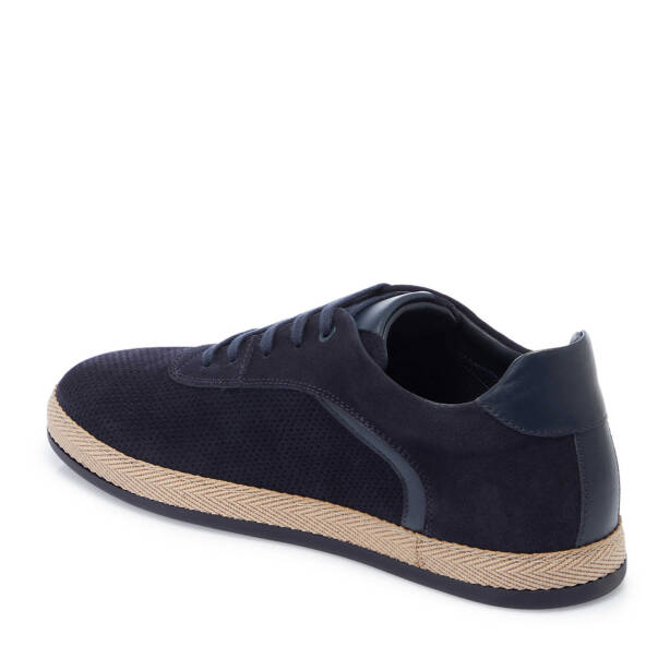 Lacivert Hakiki Süet Deri Erkek Sneaker - E25I1AY57329-D44 - Tergan