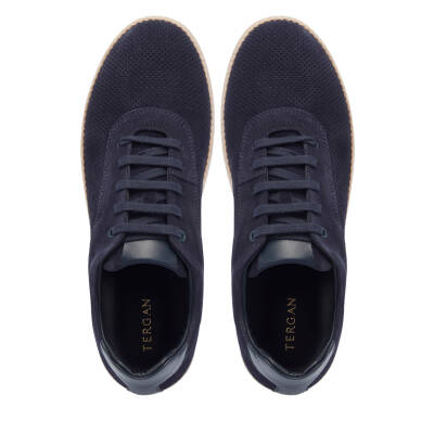 Lacivert Süet Deri Erkek Sneaker - E25I1AY57329-D44 - 5