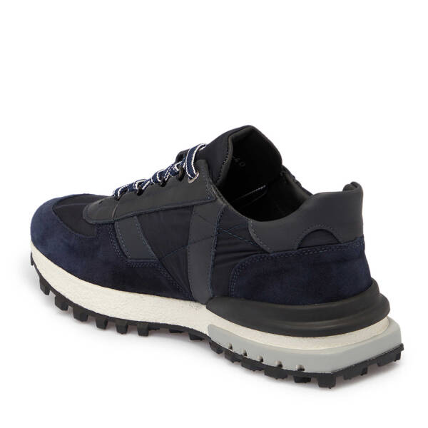 Lacivert Süet Deri Erkek Sneaker - E25S1AY57399-D44 - 4