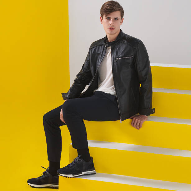 Lacivert Süet Deri Erkek Sneaker - E25S1AY57399-D44 