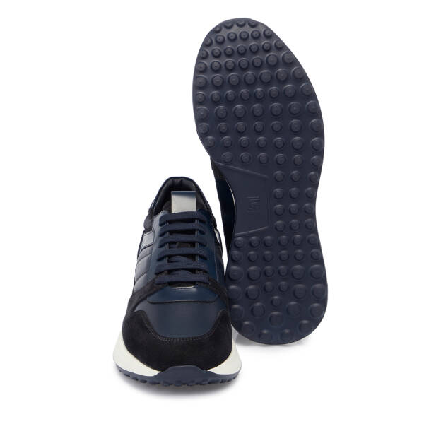 Lacivert Süet Deri Erkek Sneaker - E25S1AY57465-D44 - 4