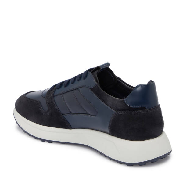 Lacivert Hakiki Süet Deri Erkek Sneaker - E25S1AY57466-D44 - 2