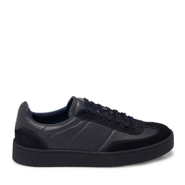 Lacivert Süet Deri Erkek Sneaker - E25S1AY57486-D44 - 3
