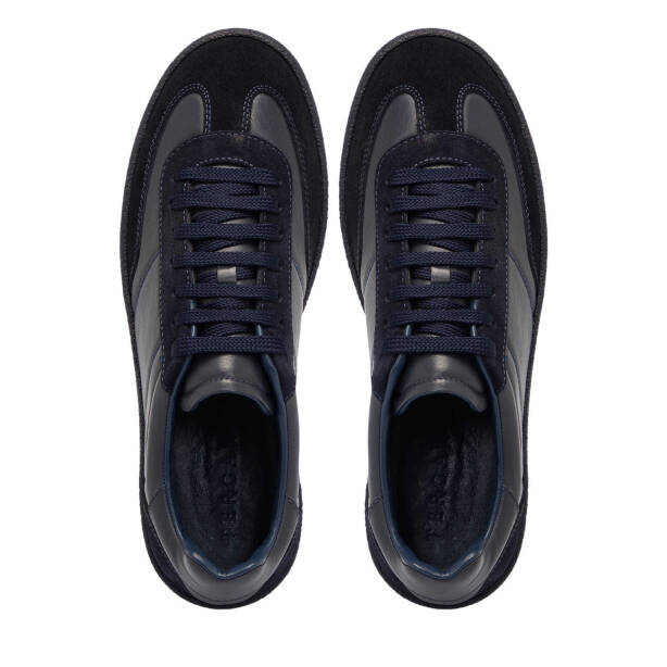 Lacivert Süet Deri Erkek Sneaker - E25S1AY57486-D44 - 5