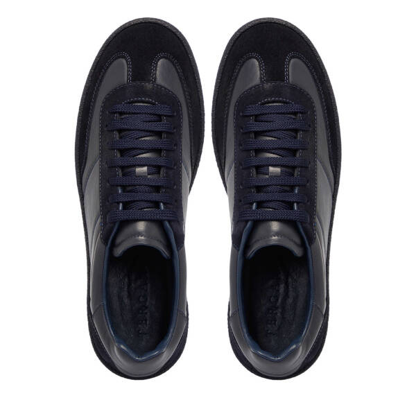 Lacivert Süet Deri Erkek Sneaker - E25S1AY57486-D44 - 5