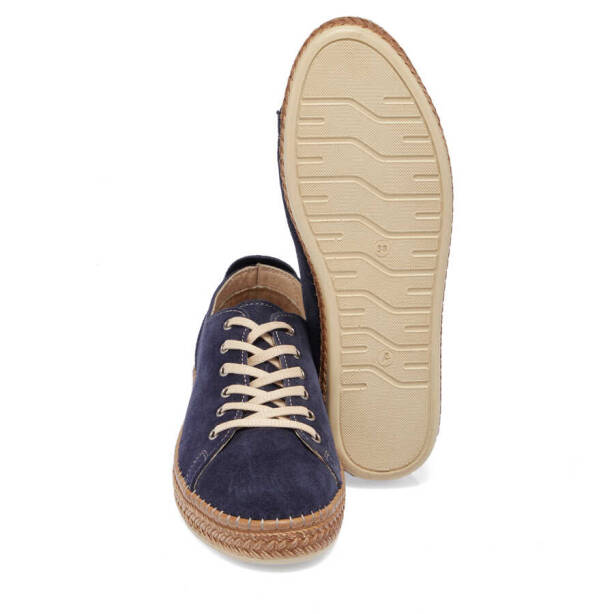 Lacivert Hakiki Süet Deri Kadın Espadril - K24I1AY67226-D44 - 4