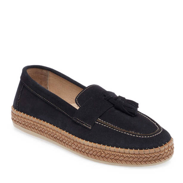 Lacivert Süet Deri Kadın Espadril - K24I1AY67227-D44 