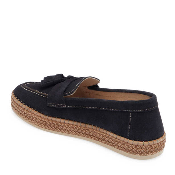 Lacivert Süet Deri Kadın Espadril - K24I1AY67227-D44 - 2