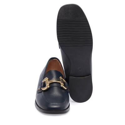  Lacivert Süet Deri Kadın Loafer - K23S1AY66787-A31 - 4