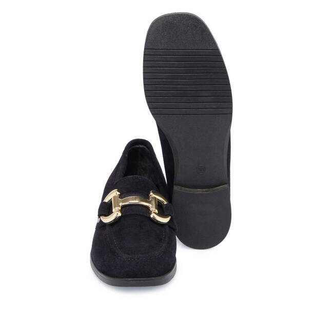 Lacivert Süet Deri Kadın Loafer - K24S1AY67568-D44 - 4