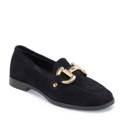  Lacivert Süet Deri Kadın Loafer - K24S1AY67568-D44 