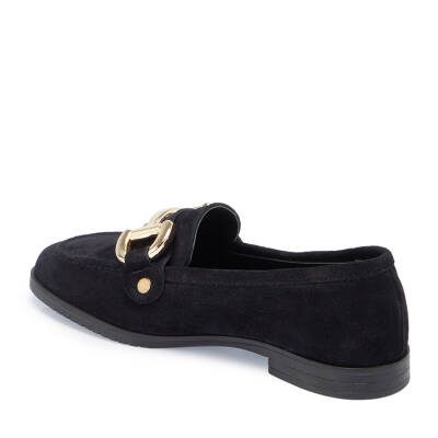  Lacivert Süet Deri Kadın Loafer - K24S1AY67568-D44 - 2